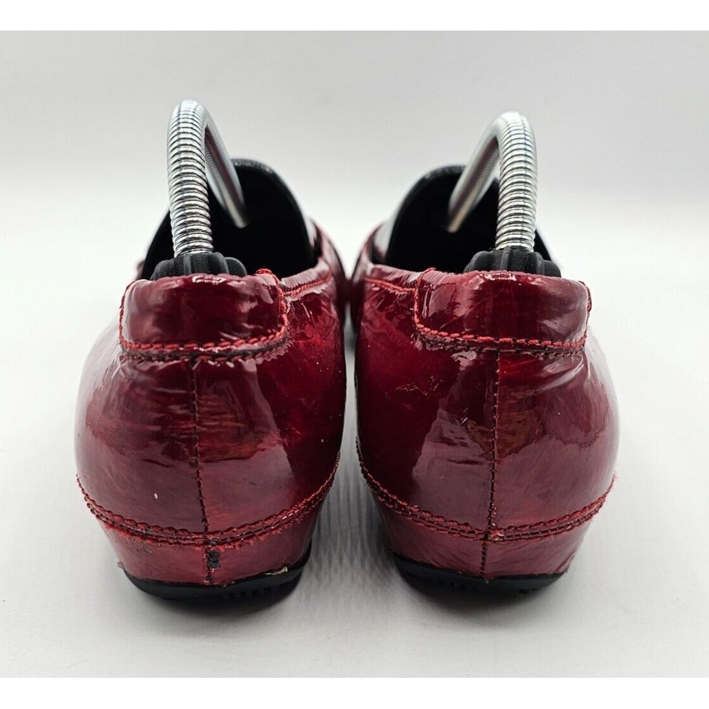 Ecco Womens Hanna Shoes Size 37 Red Patent Leather Button Wedge Heel Ballet - Picture 5 of 14